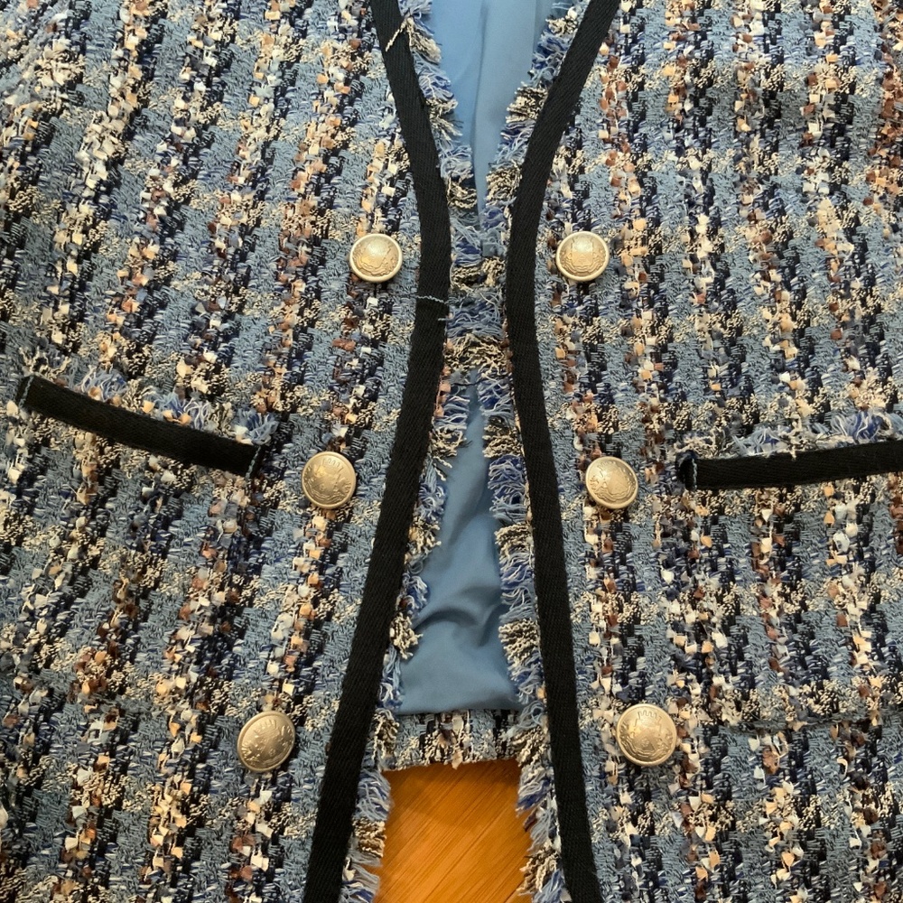 Express Tweed Open Front Blazer - Picture 3 of 4